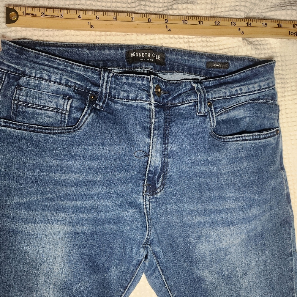 Kenneth Cole Indigo Skinny Jeans Size 32x30 - Picture 2 of 15
